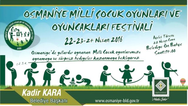 Osmaniye Milli Çocuk Oyunları ve Oyuncakları Festivali' Yapılıyor
